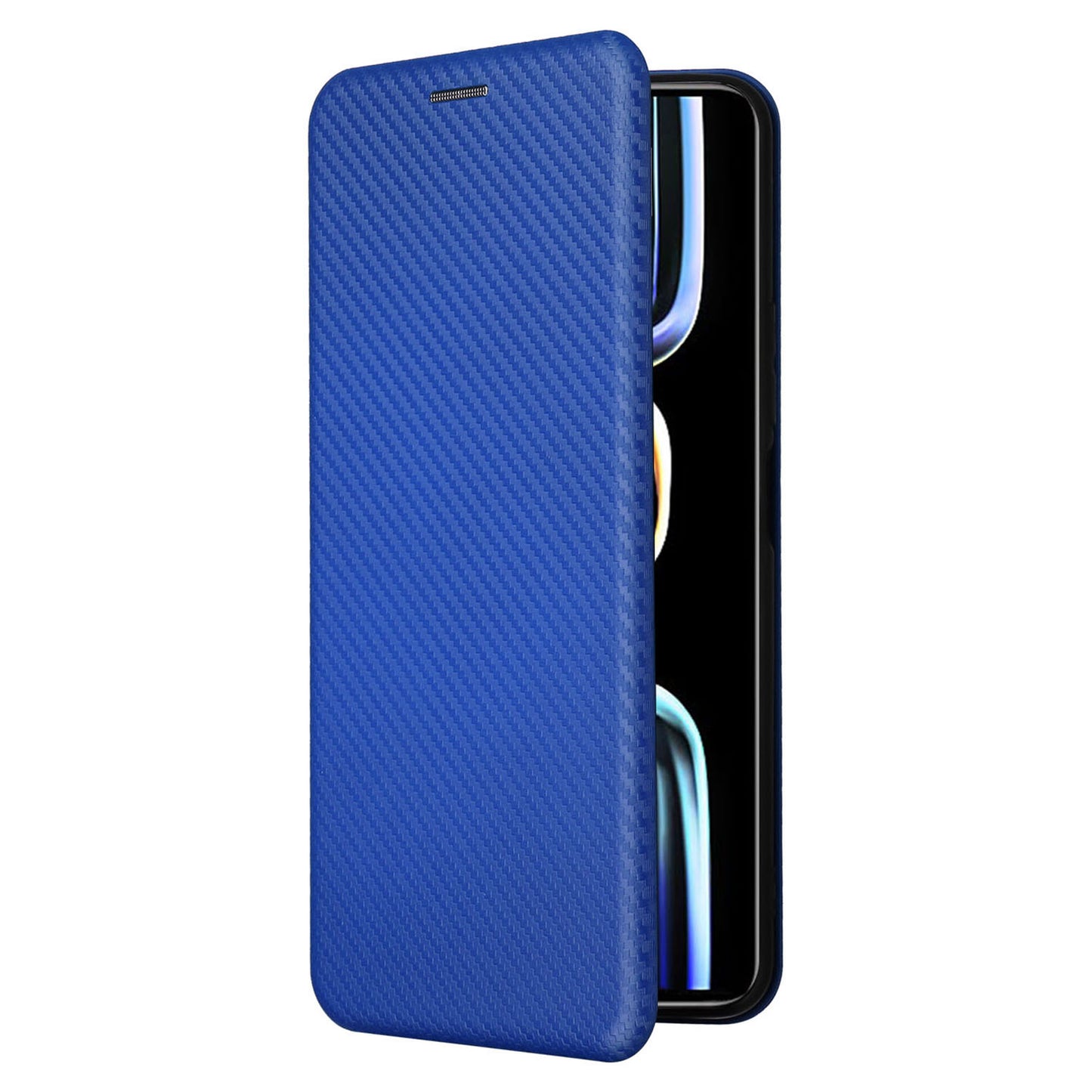 Carbon Fiber Texture Shell for Xiaomi Redmi K60E 5G Phone Case Stand Card Slot PU Leather Cover