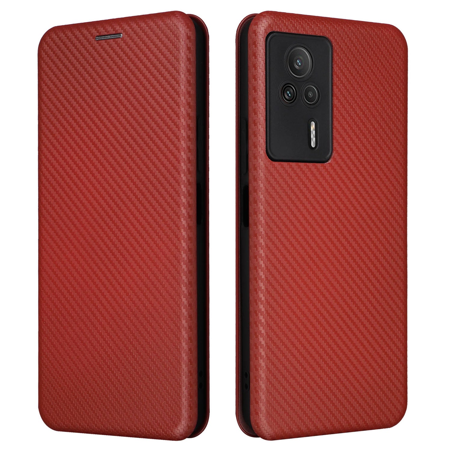 Carbon Fiber Texture Shell for Xiaomi Redmi K60E 5G Phone Case Stand Card Slot PU Leather Cover