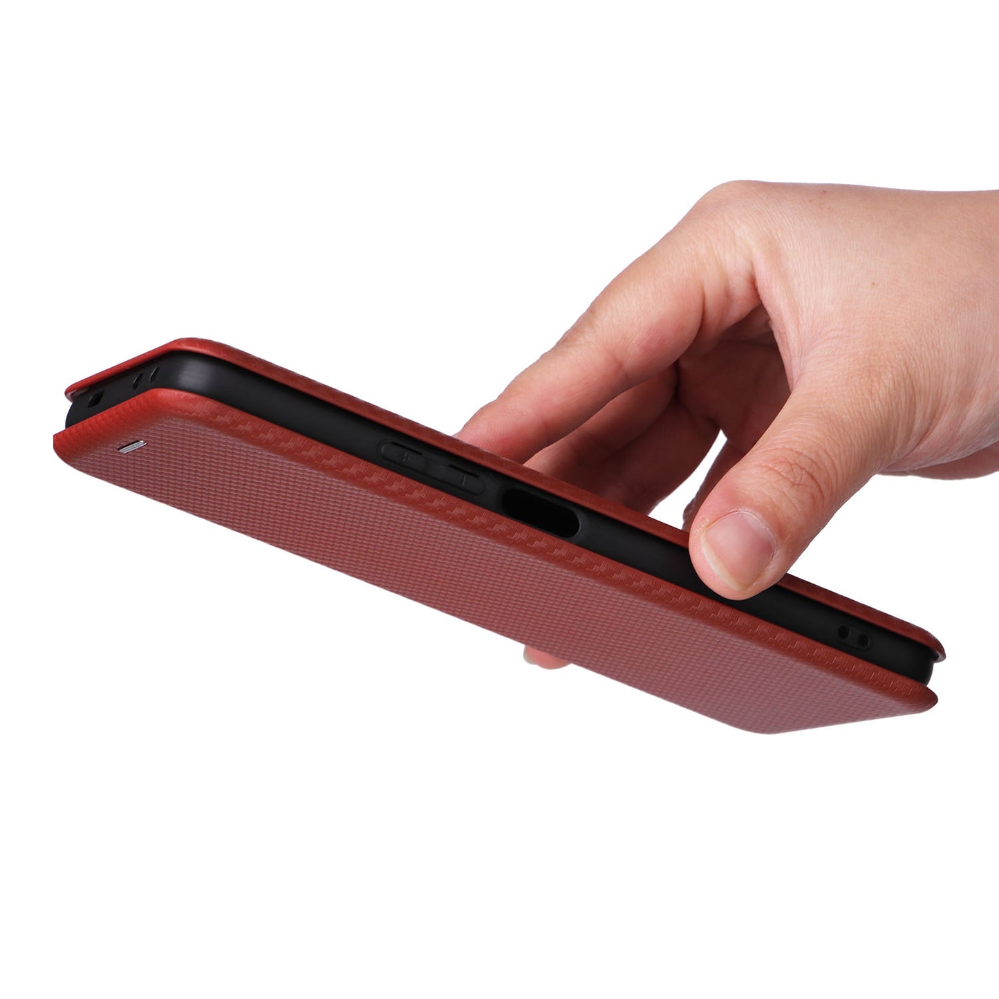 Carbon Fiber Texture Shell for Xiaomi Redmi K60E 5G Phone Case Stand Card Slot PU Leather Cover