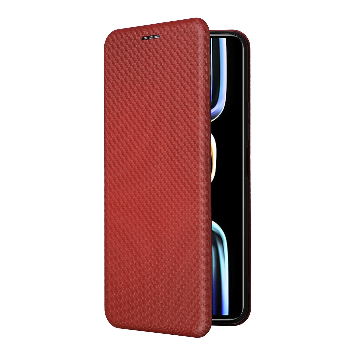 Carbon Fiber Texture Shell for Xiaomi Redmi K60E 5G Phone Case Stand Card Slot PU Leather Cover