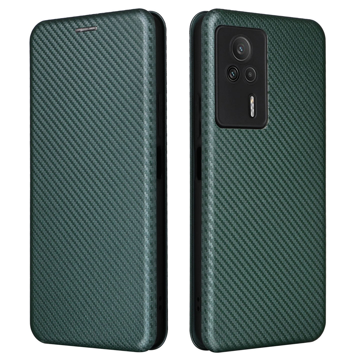 Carbon Fiber Texture Shell for Xiaomi Redmi K60E 5G Phone Case Stand Card Slot PU Leather Cover