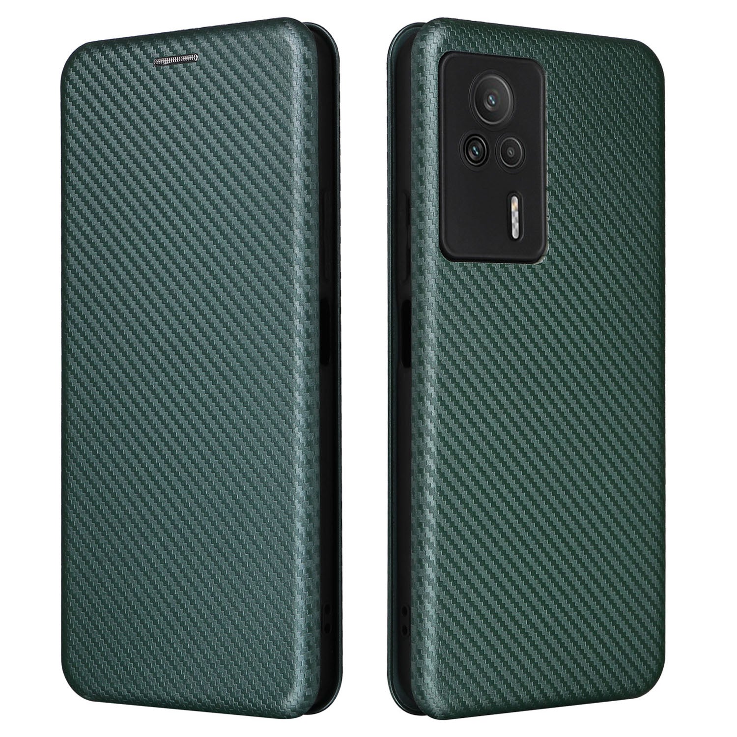 Carbon Fiber Texture Shell for Xiaomi Redmi K60E 5G Phone Case Stand Card Slot PU Leather Cover