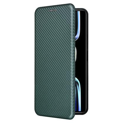 Carbon Fiber Texture Shell for Xiaomi Redmi K60E 5G Phone Case Stand Card Slot PU Leather Cover
