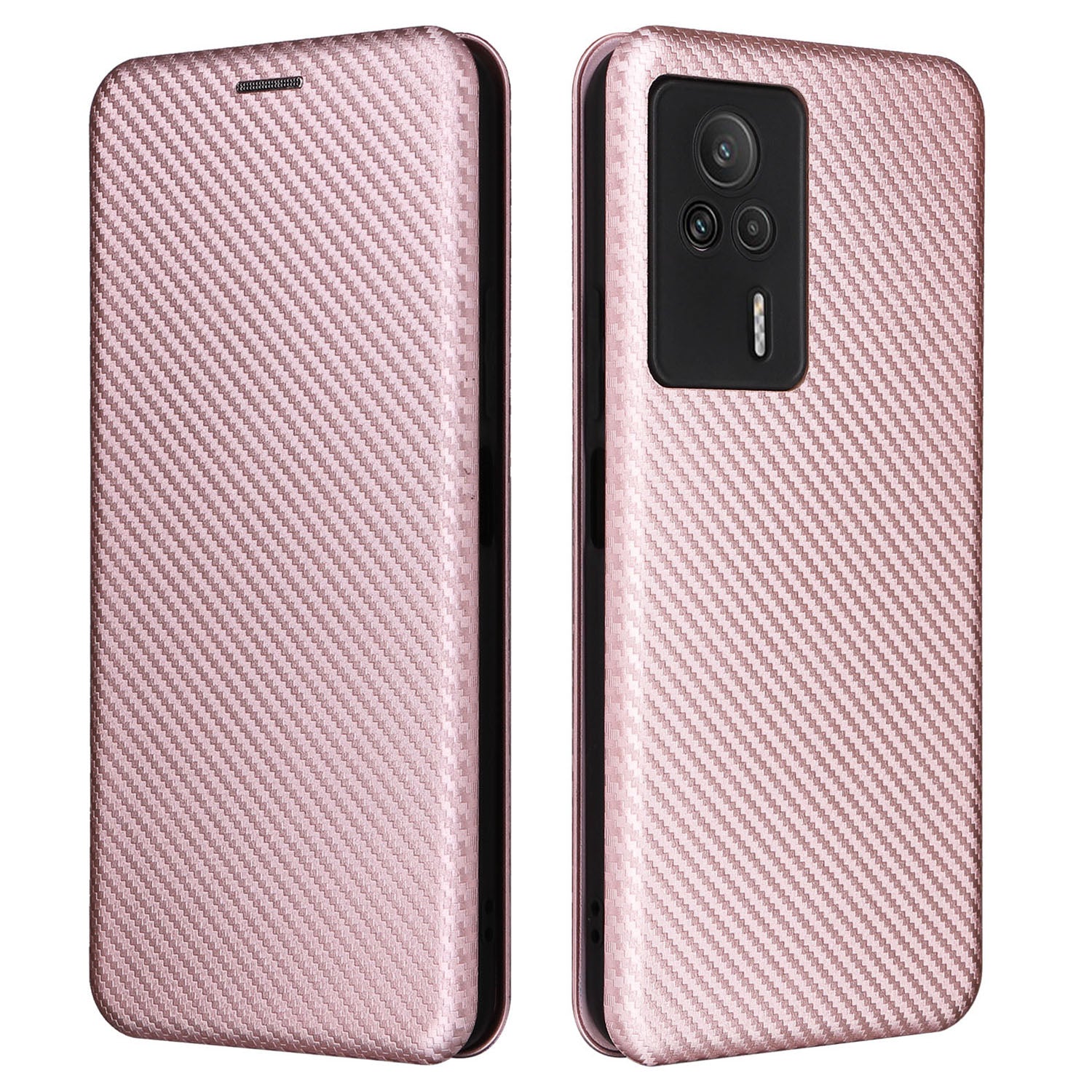 Carbon Fiber Texture Shell for Xiaomi Redmi K60E 5G Phone Case Stand Card Slot PU Leather Cover