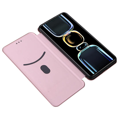 Carbon Fiber Texture Shell for Xiaomi Redmi K60E 5G Phone Case Stand Card Slot PU Leather Cover