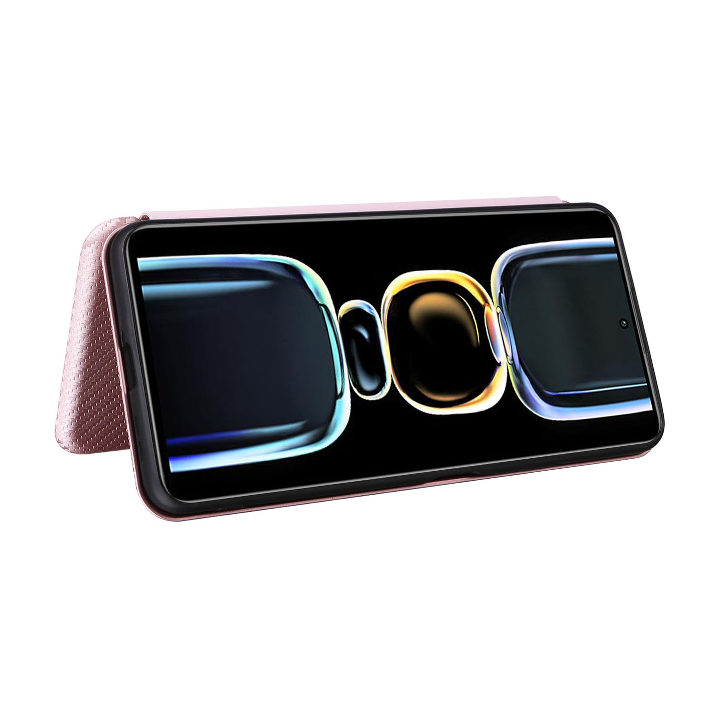 Carbon Fiber Texture Shell for Xiaomi Redmi K60E 5G Phone Case Stand Card Slot PU Leather Cover