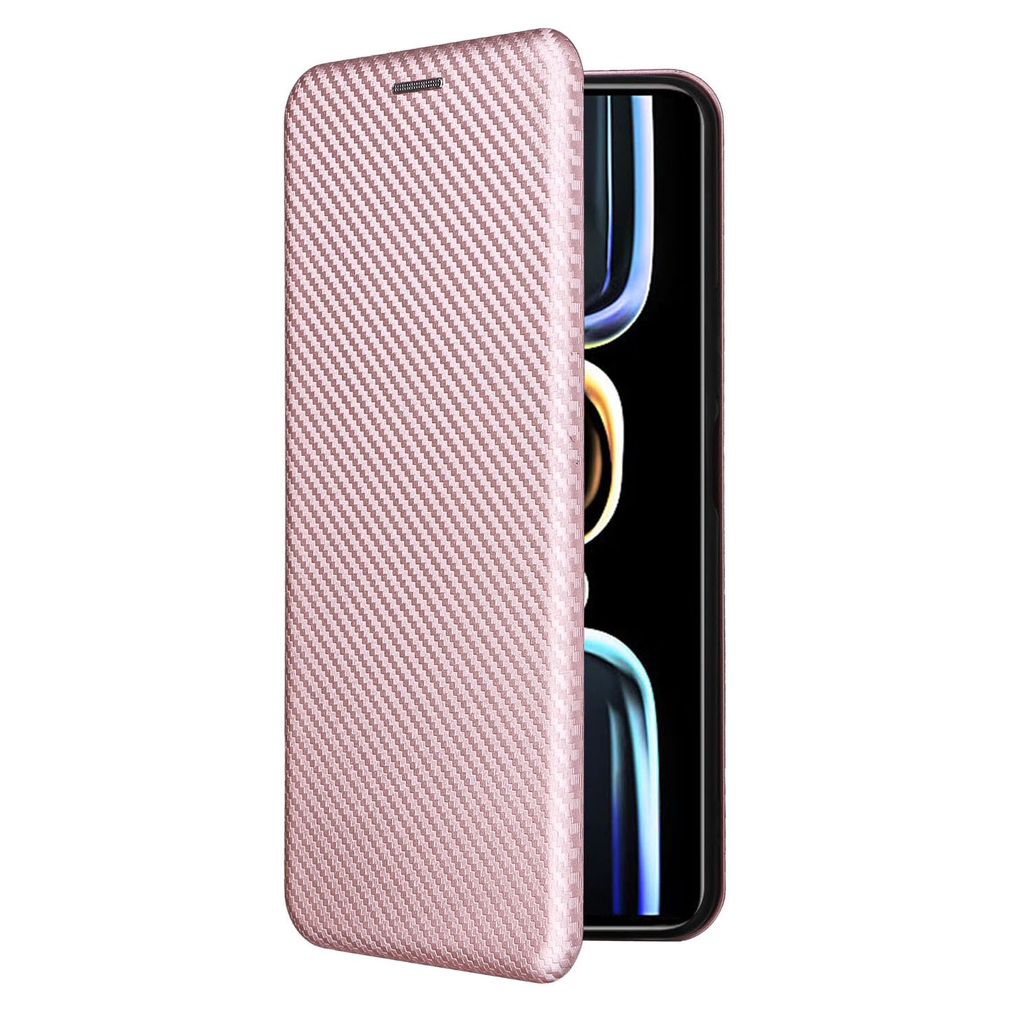 Carbon Fiber Texture Shell for Xiaomi Redmi K60E 5G Phone Case Stand Card Slot PU Leather Cover