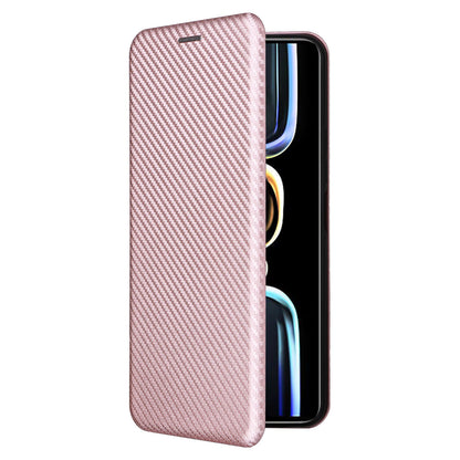 Carbon Fiber Texture Shell for Xiaomi Redmi K60E 5G Phone Case Stand Card Slot PU Leather Cover