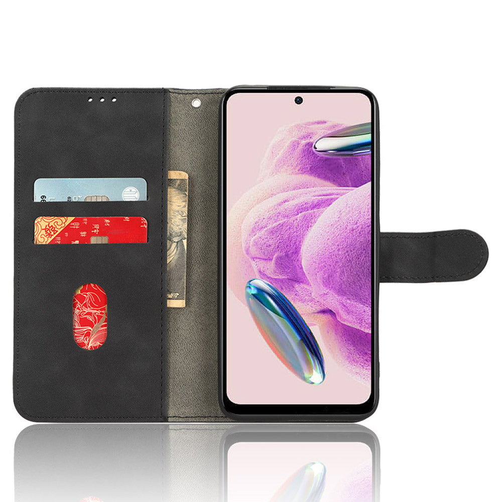 For Xiaomi Redmi Note 12S 4G PU Leather Wallet Flip Cover Skin-touch Stand Phone Case