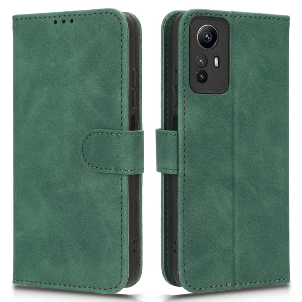 For Xiaomi Redmi Note 12S 4G PU Leather Wallet Flip Cover Skin-touch Stand Phone Case