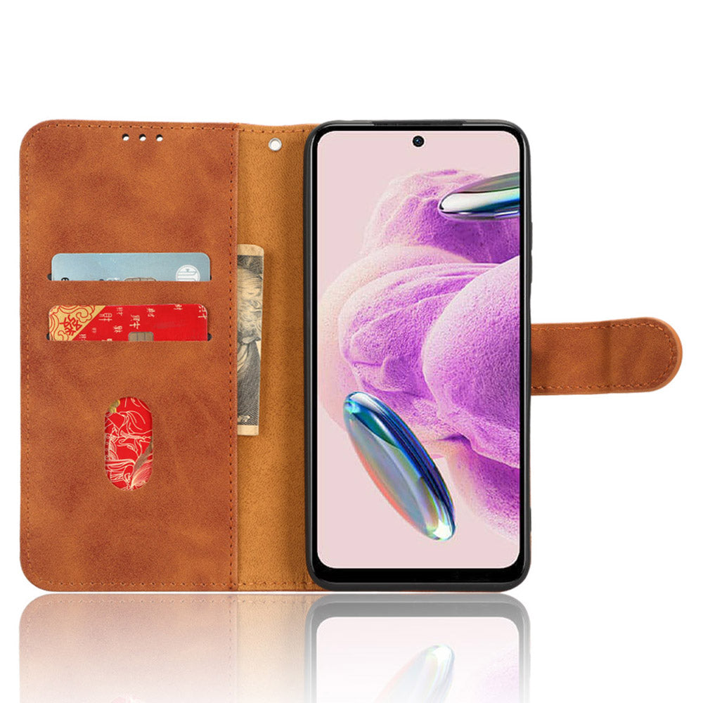 For Xiaomi Redmi Note 12S 4G PU Leather Wallet Flip Cover Skin-touch Stand Phone Case