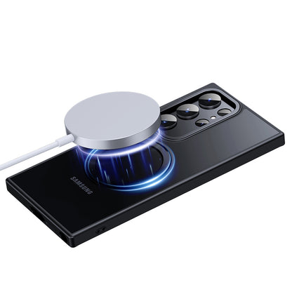 For Samsung Galaxy S23 Ultra TPU+Acrylic Matte Phone Case Rotatable Kickstand Cover Compatible with MagSafe