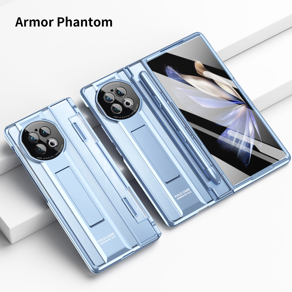 For vivo X Fold2 Kickstand PC Cover Shockproof Folding Phone Case with Stylus Pen and Pen Slot