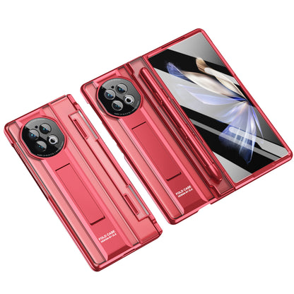 For vivo X Fold2 Kickstand PC Cover Shockproof Folding Phone Case with Stylus Pen and Pen Slot