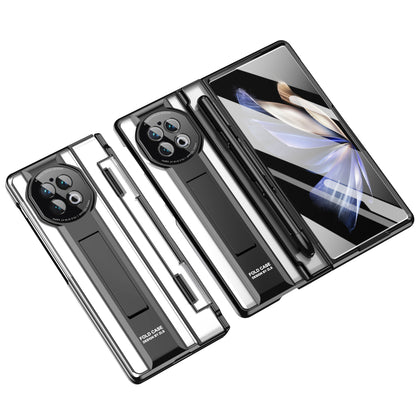 For vivo X Fold2 Kickstand PC Cover Shockproof Folding Phone Case with Stylus Pen and Pen Slot