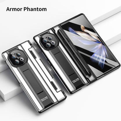For vivo X Fold2 Kickstand PC Cover Shockproof Folding Phone Case with Stylus Pen and Pen Slot