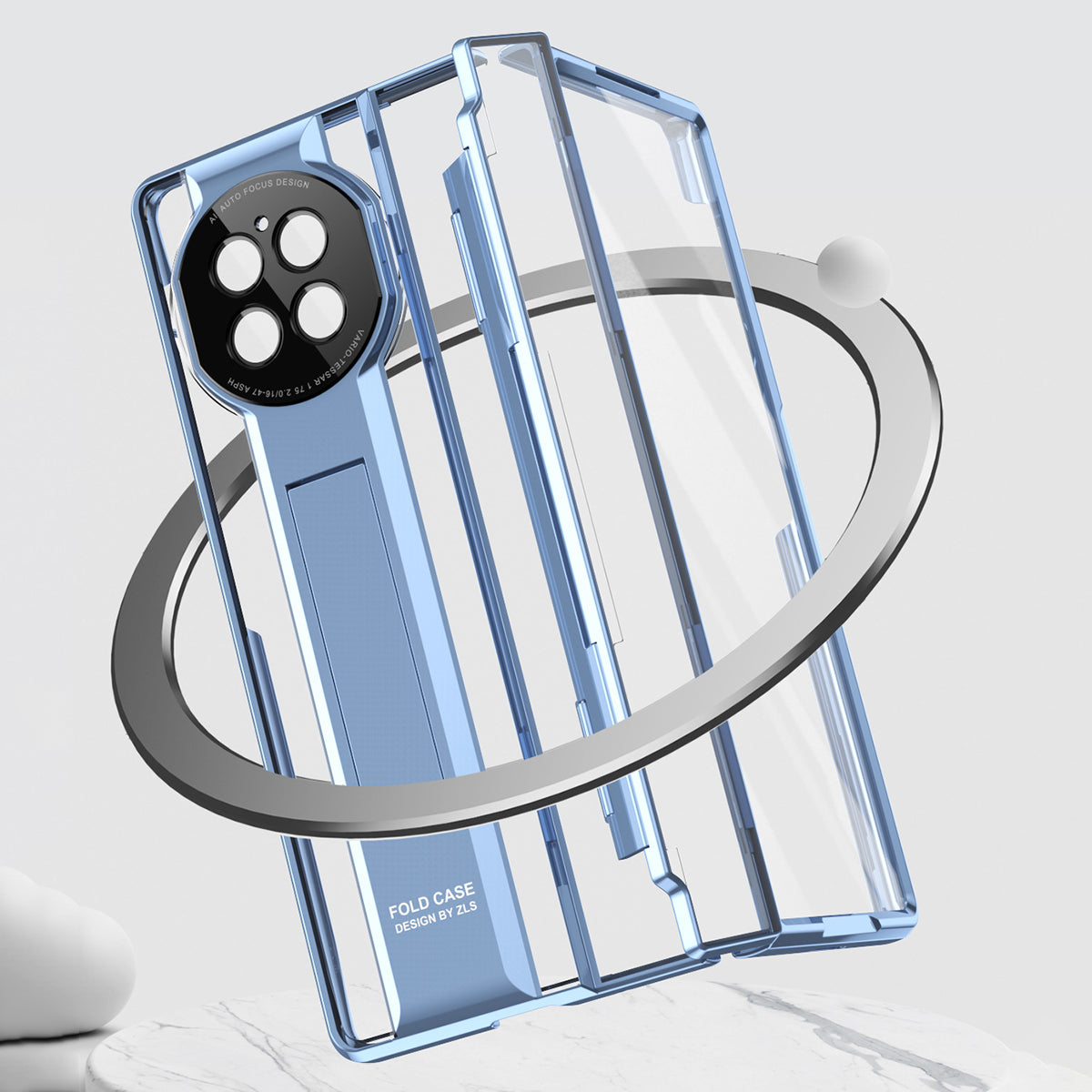 For vivo X Fold2 Kickstand PC Cover Shockproof Folding Phone Case with Stylus Pen and Pen Slot