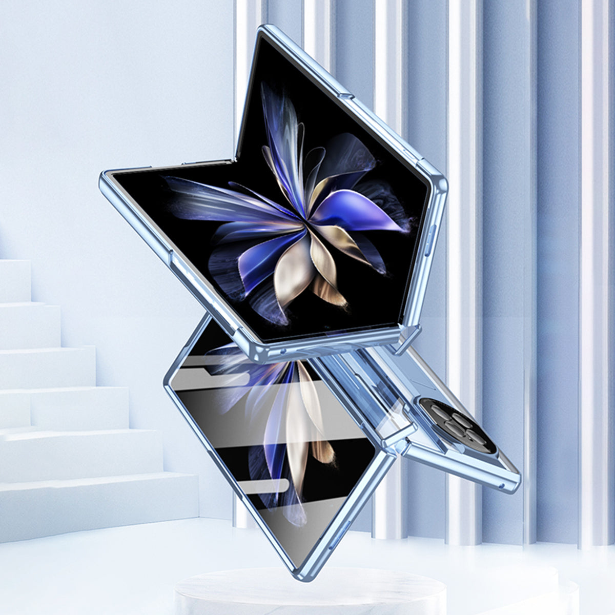 For vivo X Fold2 Kickstand PC Cover Shockproof Folding Phone Case with Stylus Pen and Pen Slot