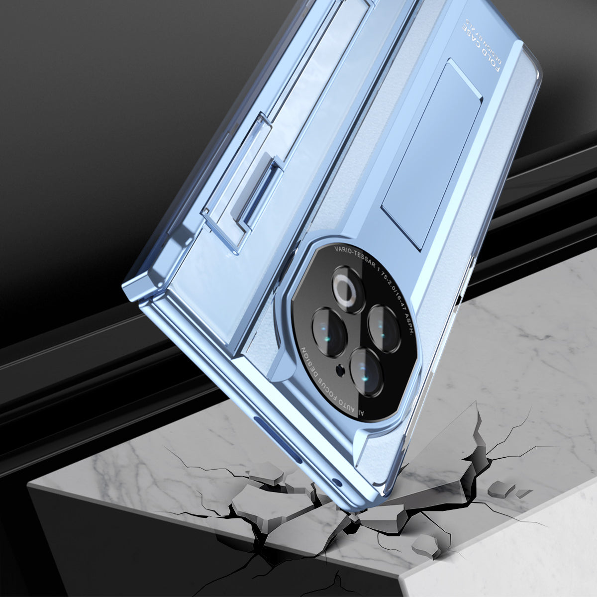 For vivo X Fold2 Kickstand PC Cover Shockproof Folding Phone Case with Stylus Pen and Pen Slot