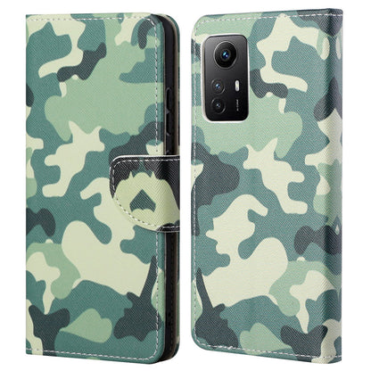 For Xiaomi Redmi Note 12S 4G Pattern Printing Leather Cellphone Case Wallet Stand Phone Cover