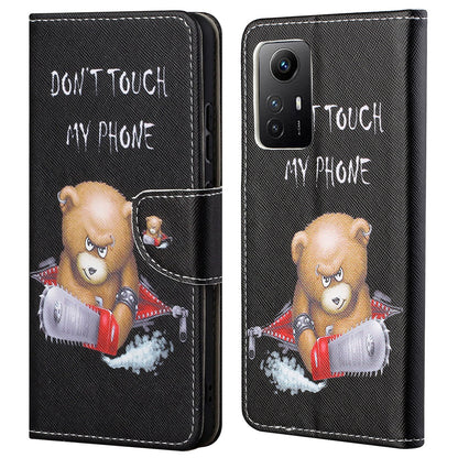 For Xiaomi Redmi Note 12S 4G Pattern Printing Leather Cellphone Case Wallet Stand Phone Cover