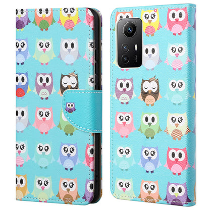 For Xiaomi Redmi Note 12S 4G Pattern Printing Leather Cellphone Case Wallet Stand Phone Cover