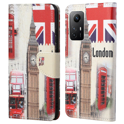 For Xiaomi Redmi Note 12S 4G Pattern Printing Leather Cellphone Case Wallet Stand Phone Cover