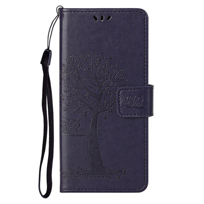 For Xiaomi Redmi Note 12S 4G Owl Tree Imprinted Wallet Phone Case PU Leather Stand Cover