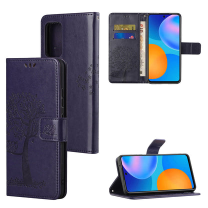 For Xiaomi Redmi Note 12S 4G Owl Tree Imprinted Wallet Phone Case PU Leather Stand Cover