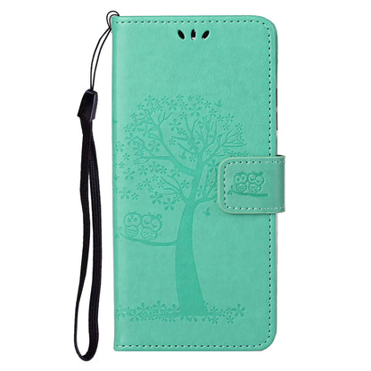 For Xiaomi Redmi Note 12S 4G Owl Tree Imprinted Wallet Phone Case PU Leather Stand Cover
