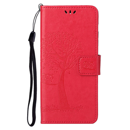 For Xiaomi Redmi Note 12S 4G Owl Tree Imprinted Wallet Phone Case PU Leather Stand Cover