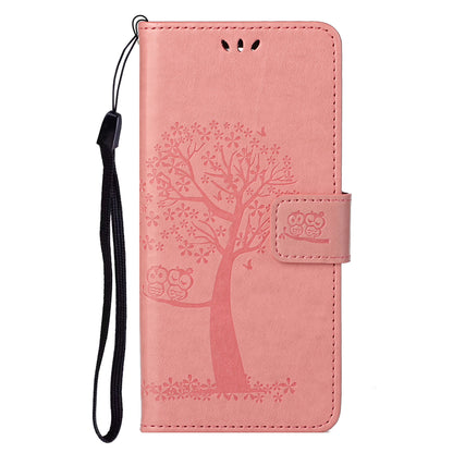 For Xiaomi Redmi Note 12S 4G Owl Tree Imprinted Wallet Phone Case PU Leather Stand Cover