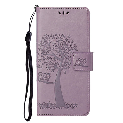 For Xiaomi Redmi Note 12S 4G Owl Tree Imprinted Wallet Phone Case PU Leather Stand Cover