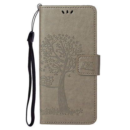 For Xiaomi Redmi Note 12S 4G Owl Tree Imprinted Wallet Phone Case PU Leather Stand Cover