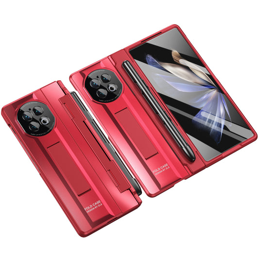 For vivo X Fold2 Hidden Kickstand PC Cover Anti-drop Folding Phone Case with Stylus Pen and Pen Slot