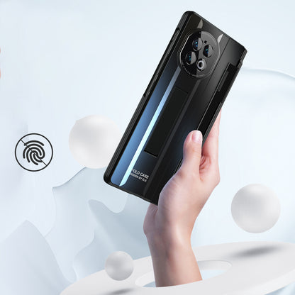 For vivo X Fold2 Hidden Kickstand PC Cover Anti-drop Folding Phone Case with Stylus Pen and Pen Slot