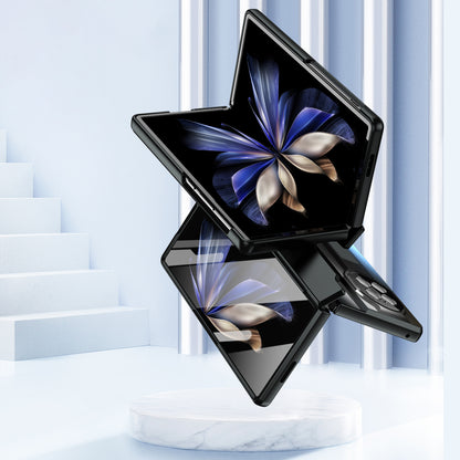 For vivo X Fold2 Hidden Kickstand PC Cover Anti-drop Folding Phone Case with Stylus Pen and Pen Slot