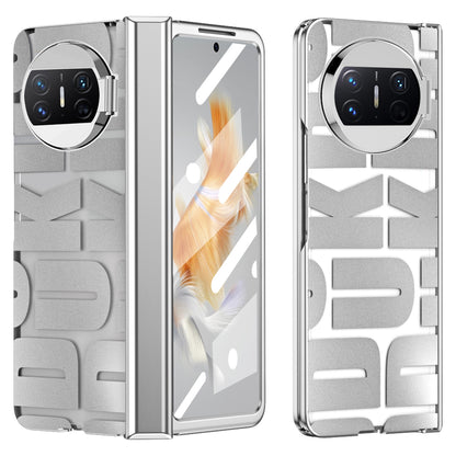For Huawei Mate X3 5G Hinde Protection Phone Case Hard PC Electroplating Cover with Tempered Glass Film