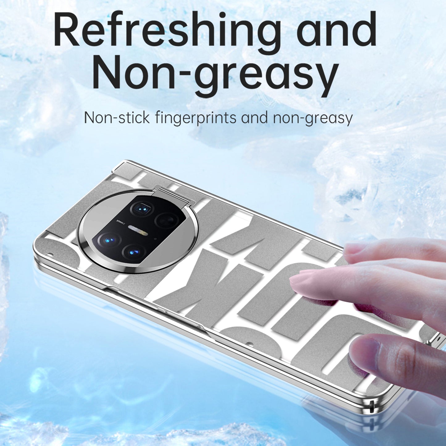For Huawei Mate X3 5G Hinde Protection Phone Case Hard PC Electroplating Cover with Tempered Glass Film