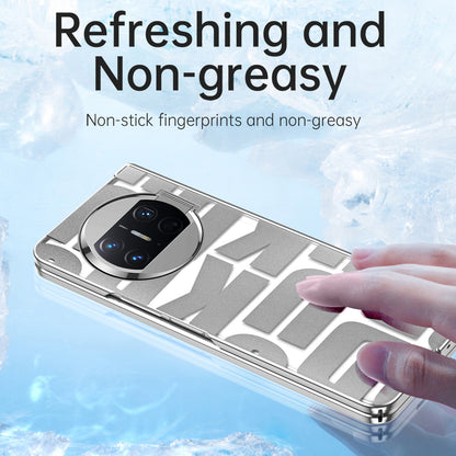 For Huawei Mate X3 5G Hinde Protection Phone Case Hard PC Electroplating Cover with Tempered Glass Film