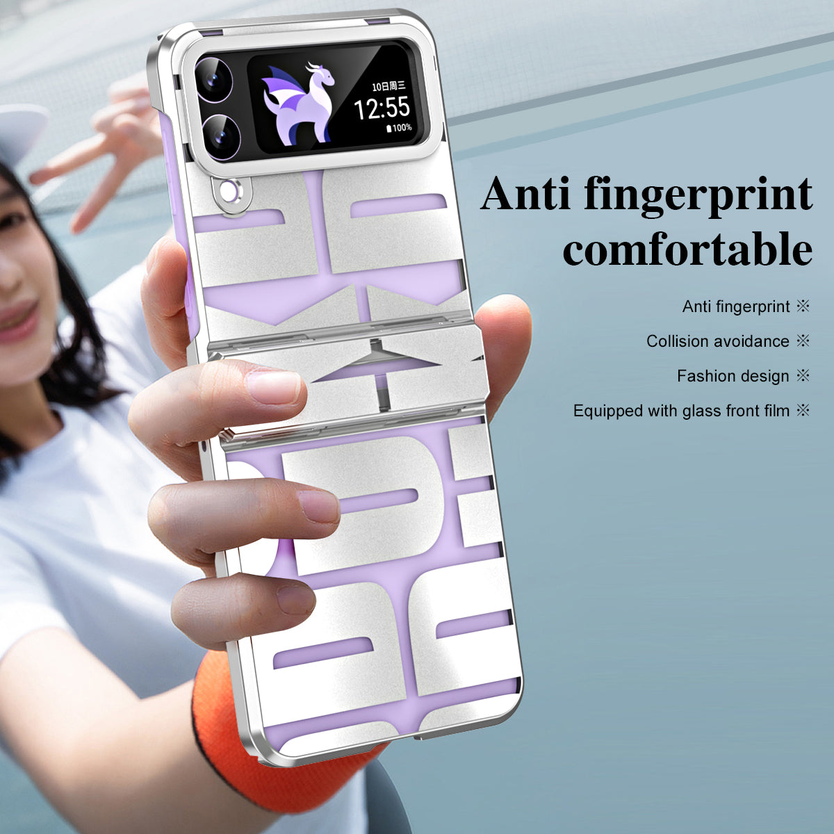 For Samsung Galaxy Z Flip4 5G Electroplated Hard PC Case Hinde Protection Phone Cover