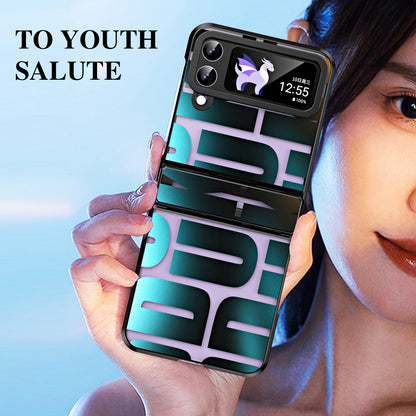 For Samsung Galaxy Z Flip4 5G Electroplated Hard PC Case Hinde Protection Phone Cover