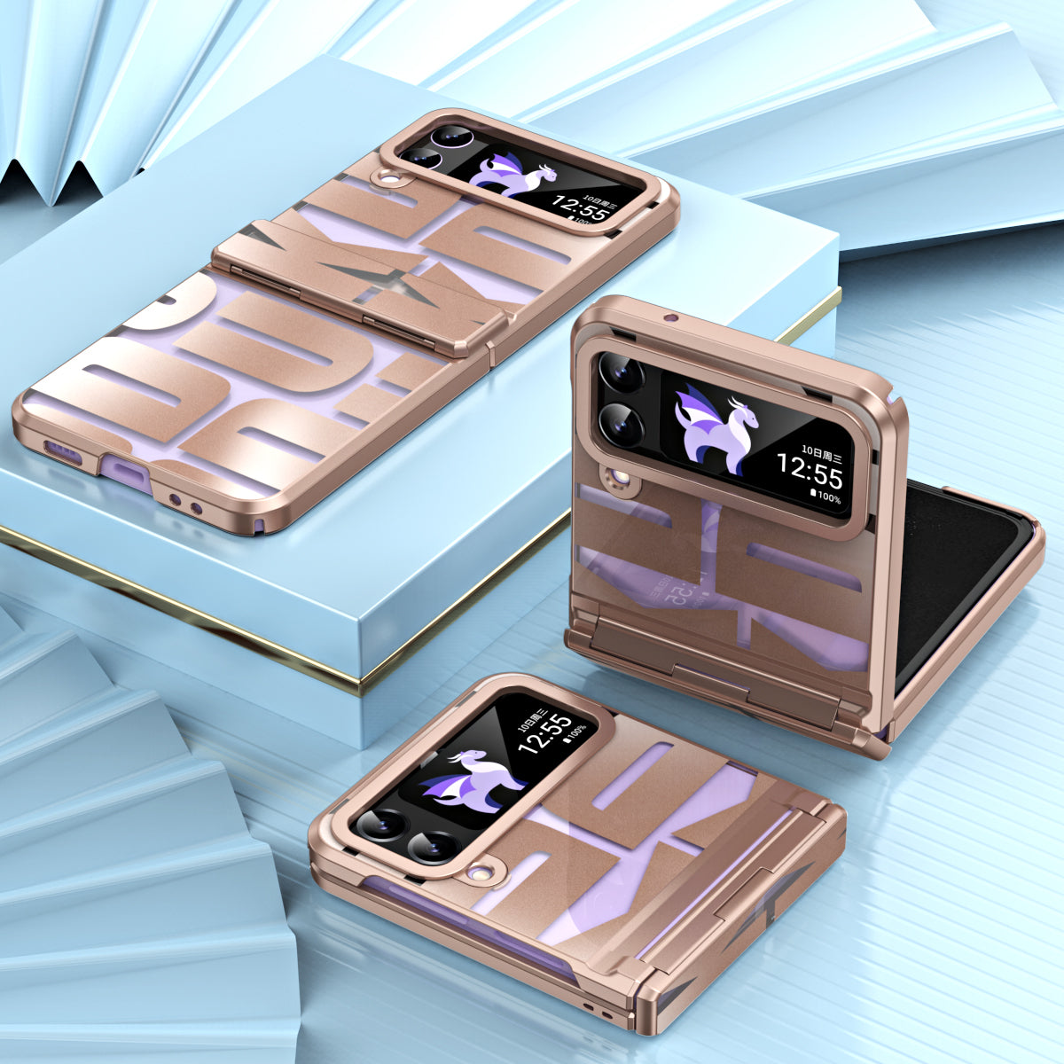 For Samsung Galaxy Z Flip3 5G Hinde Protection Hard PC Cover Anti-scratch Electroplating Phone Case