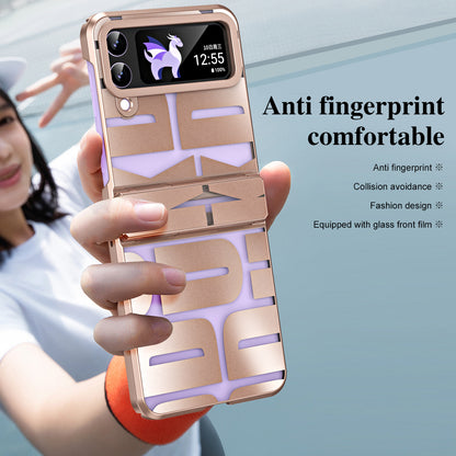 For Samsung Galaxy Z Flip3 5G Hinde Protection Hard PC Cover Anti-scratch Electroplating Phone Case