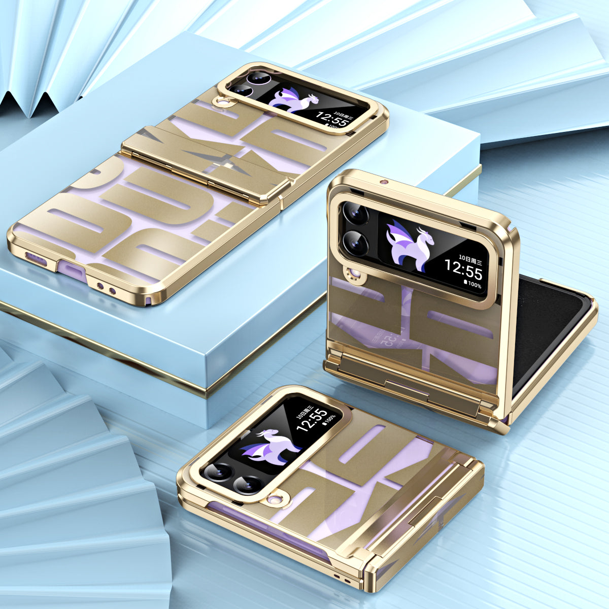 For Samsung Galaxy Z Flip3 5G Hinde Protection Hard PC Cover Anti-scratch Electroplating Phone Case