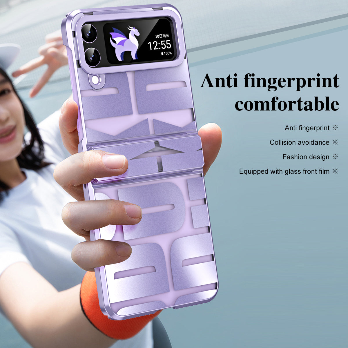 For Samsung Galaxy Z Flip3 5G Hinde Protection Hard PC Cover Anti-scratch Electroplating Phone Case