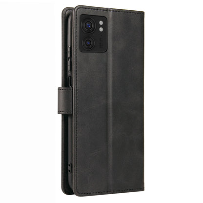 For Motorola Edge 40 5G Leather Phone Wallet Case Calf Texture Stand Phone Cover with Strap