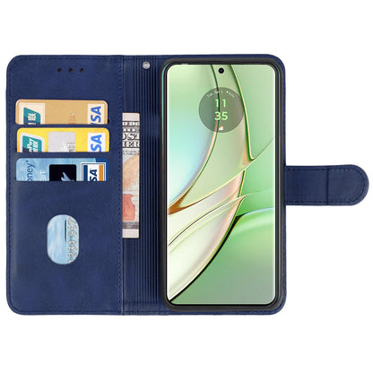 For Motorola Edge 40 5G Leather Phone Wallet Case Calf Texture Stand Phone Cover with Strap