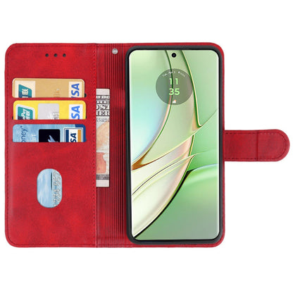 For Motorola Edge 40 5G Leather Phone Wallet Case Calf Texture Stand Phone Cover with Strap