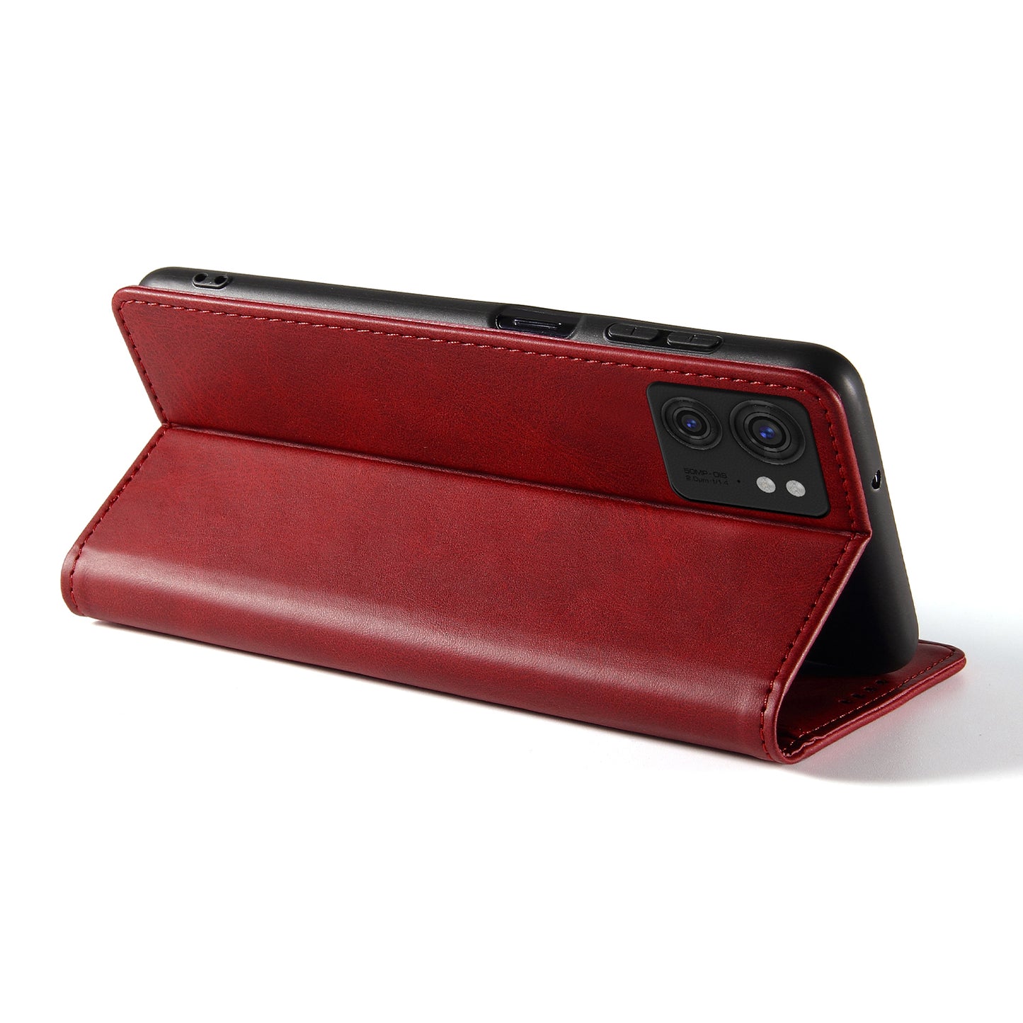 For Motorola Edge 40 5G PU Leather Stand Case Calf Texture Anti-drop Wallet Phone Cover